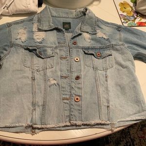 Denim distressed jacket